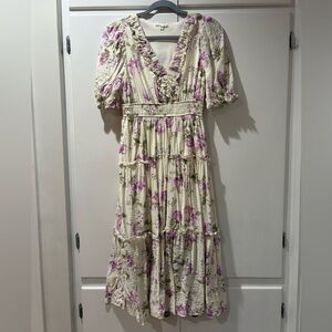 By the river Elegant Floral Maxi Dress with Ruffles Easter Wedding